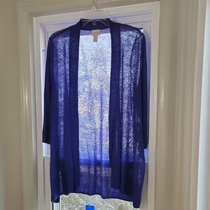 Chicos Linen Blend Cardigan S Purple